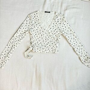 Brandy Melville Floral Wrap Top